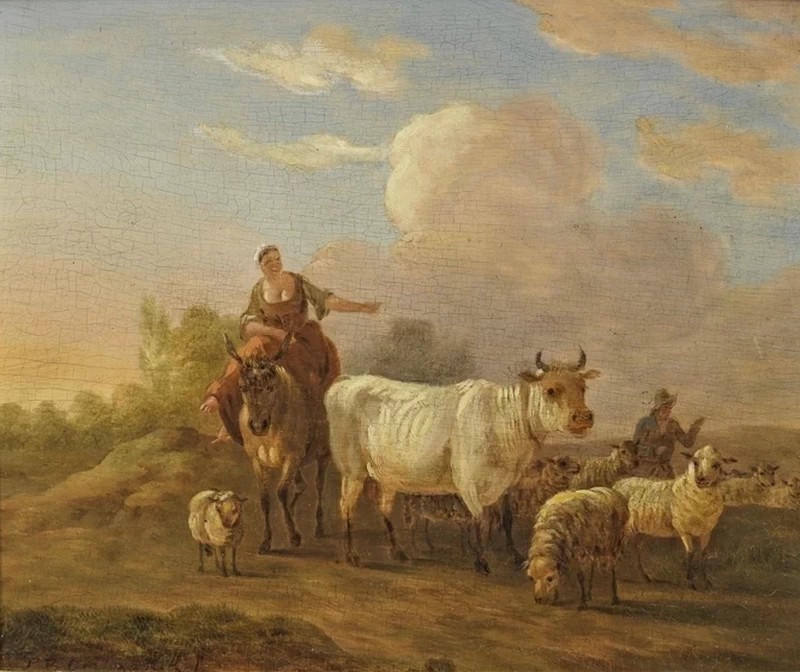 Balthasar Ommeganck - Coppia di pastori con il loro gregge